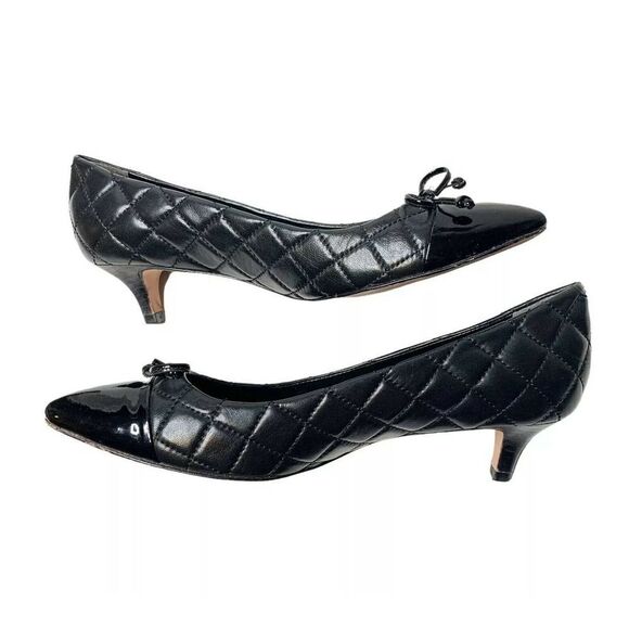 FS/NY Women's Black Quilted Kitten Heels size 9.5 M - Picture 6 of 9